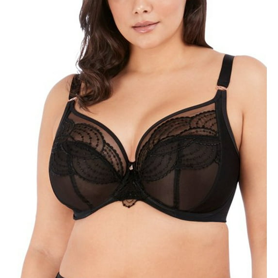 Women's Elomi Best EL4550 Priya Plunge Underwire Bra (Black 32HH)