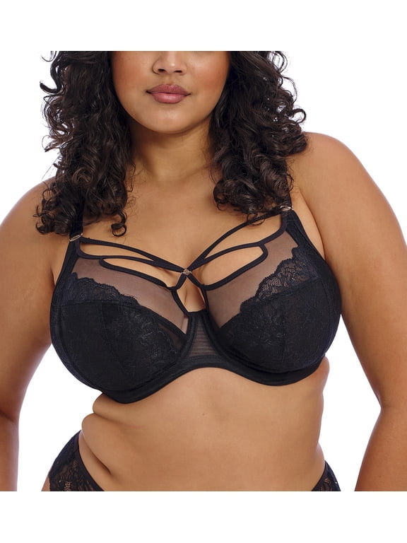Women's Elomi Best EL8080 Brianna Underwire Plunge Bra (Black 36GG)