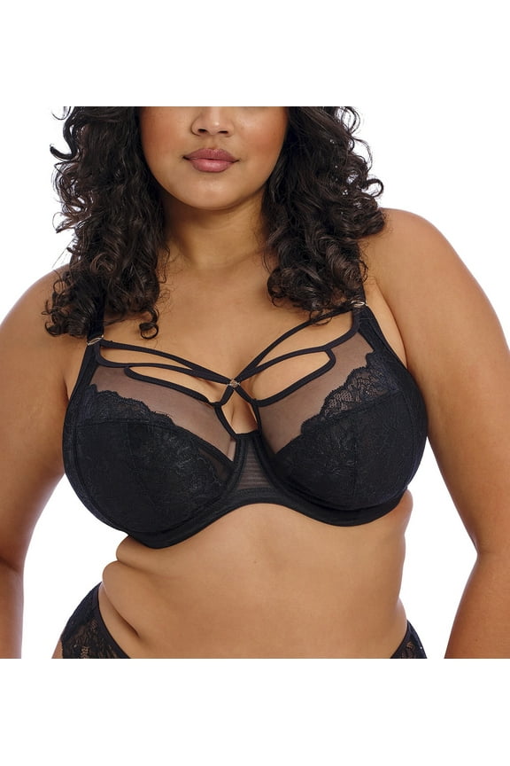Women's Elomi Best EL8080 Brianna Underwire Plunge Bra (Black 38HH)