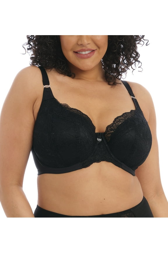 Women's Elomi Best EL8081 Brianna Underwire Padded Half Cup Bra (Black 36FF)