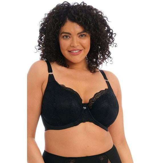 Women's Elomi Best EL8081 Brianna Underwire Padded Half Cup Bra (Black 44DD)