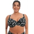thumbnail image 1 of Women's Elomi Best ES7274 Plain Sailing Underwire Plunge Bikini Swim Top (Black Daisy 38E), 1 of 2