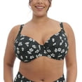 thumbnail image 1 of Women's Elomi Best ES7274 Plain Sailing Underwire Plunge Bikini Swim Top (Black Daisy 38HH), 1 of 5