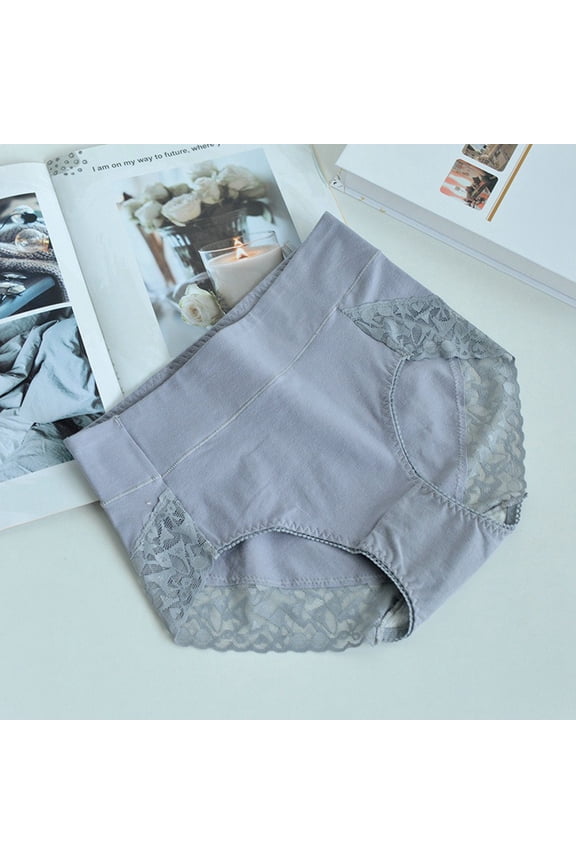 Women's Elongated Crotch Plus Size Belly Cinching High Waisted Breathable Briefs Half Womens Underwear Nylon Lace Thong Panties Pretty Womens Panties Bikini Panties for Women Seamless The Bibs The