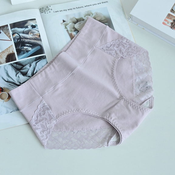 Women's Elongated Crotch Plus Size Belly Cinching High Waisted Breathable Briefs Half Womens Underwear Nylon Lace Thong Panties Pretty Womens Panties Bikini Panties for Women Seamless The Bibs The