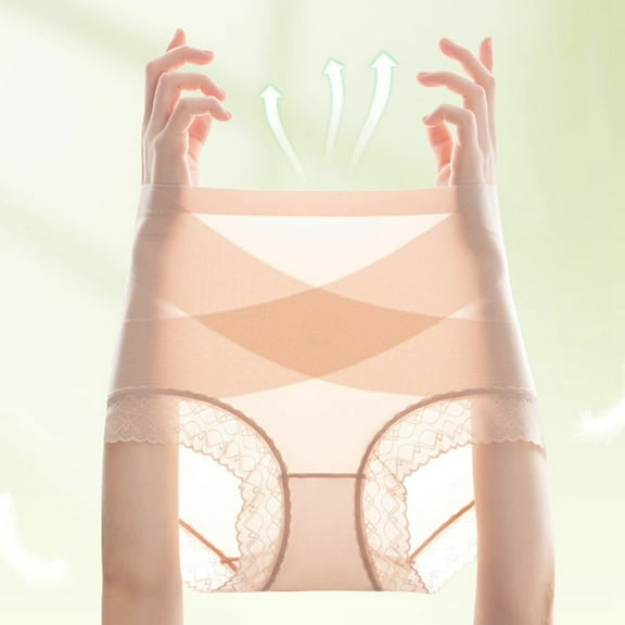 Women's Elongated Crotch Plus Size Belly Cinching High Waisted Breathable Briefs Mesh Bikini Panties Lifter Panties Tucking Panties Lane Dress 14 Panties for Women French Cut Panties for Women Pack