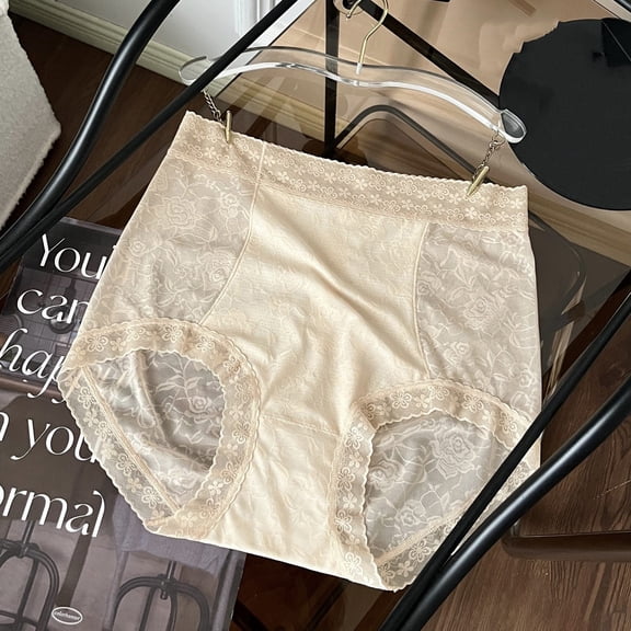 Women's Elongated Crotch Plus Size Belly Cinching High Waisted Breathable Briefs Silk Long Underwear Women Women's Panties Underwear Women Bulk Lane plus Size Panties for Women High Cut Underwear