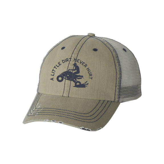 Women's Embroidered A Little Dirt Never Hurt Baseball Cap, Tan