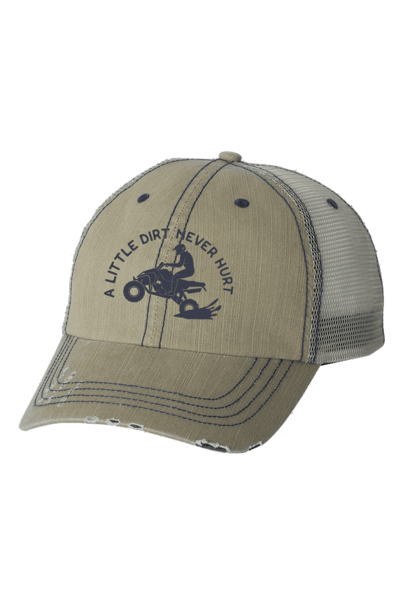Women's Embroidered A Little Dirt Never Hurt Baseball Cap, Tan