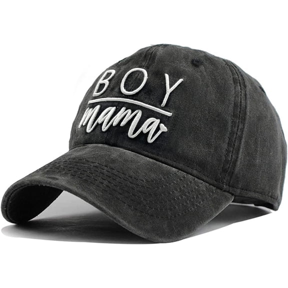 Women's Embroidered Baseball Cap Boy Mama Mom Gift Vintage Distressed Dad Hat