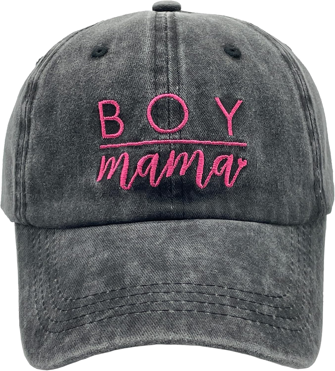 Dinomama Dinosaur Mama Hat For Women – Vintage Embroidered Baseball Cap With Ponytail Hole & Adjustable Fit