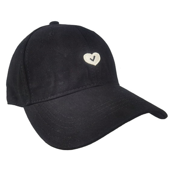 Women's Embroidered Baseball Cap Low Bun Large Head Circumference Soft Cotton Trucker Hat-Black