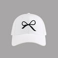 thumbnail image 1 of Women's Embroidered Bow Baseball Cap, Adjustable Foldable Small Brim Hat for Cycling, Camping and Spring Summer Fashion, Lightweight Packable Sun Protection Cap, 1 of 5