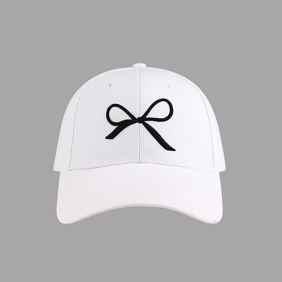 Women's Embroidered Bow Baseball Cap, Adjustable Foldable Small Brim Hat for Cycling, Camping and Spring Summer Fashion, Lightweight Packable Sun Protection Cap