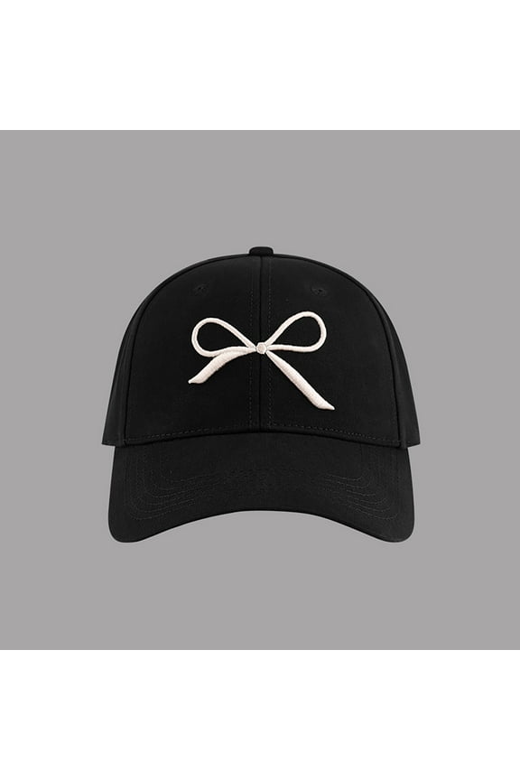 Women's Embroidered Bow Baseball Cap, Adjustable Foldable Small Brim Hat for Cycling, Camping and Spring Summer Fashion, Lightweight Packable Sun Protection Cap