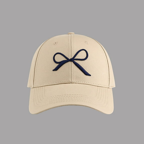 Women's Embroidered Bow Baseball Cap, Adjustable Foldable Small Brim Hat for Cycling, Camping and Spring Summer Fashion, Lightweight Packable Sun Protection Cap