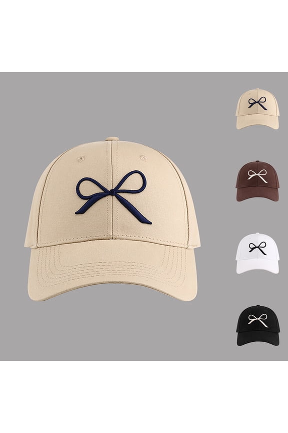 Women's Embroidered Bow Baseball Cap Versatile Spring Summer Cycling Camping