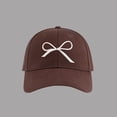 thumbnail image 1 of Women's Embroidered Bow Baseball Cap, Versatile Sun Hat for Spring Summer, Fashionable for Cycling, Camping, and Casual Outdoor Activities-Coffee, 1 of 4