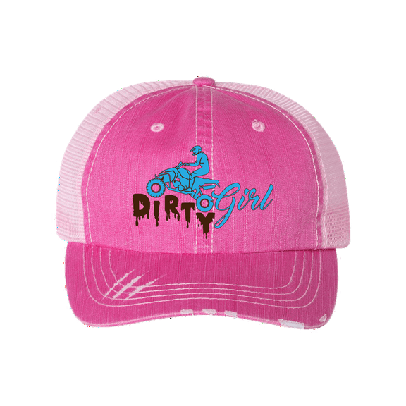 Women's Embroidered Dirty Girl Baseball Cap, Pink