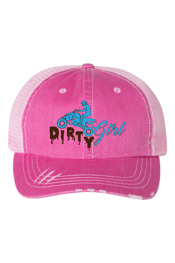 Women's Embroidered Dirty Girl Baseball Cap, Pink