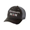 thumbnail image 1 of Women's Embroidered Dog Mom Distressed Baseball Cap, Black/Grey-Weimaraner, 1 of 4