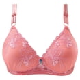 thumbnail image 1 of Women's Plus Size Embroidered Floral Push Up Bra Adjustable Straps Comfortable Support No Underwire Soft Lace Coverage, 1 of 2