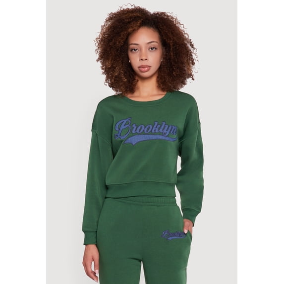 Women's Embroidered Graphic Fleece Lined Sweatshirt