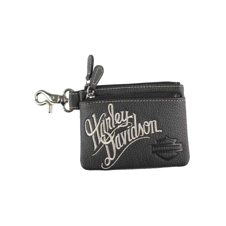 Buy the Harley Davidson Black Leather Small Pouch Flap Crossbody Bag