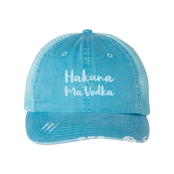 Women's Embroidered Hakuna Ma'Vodka Baseball cap, Blue/Mega