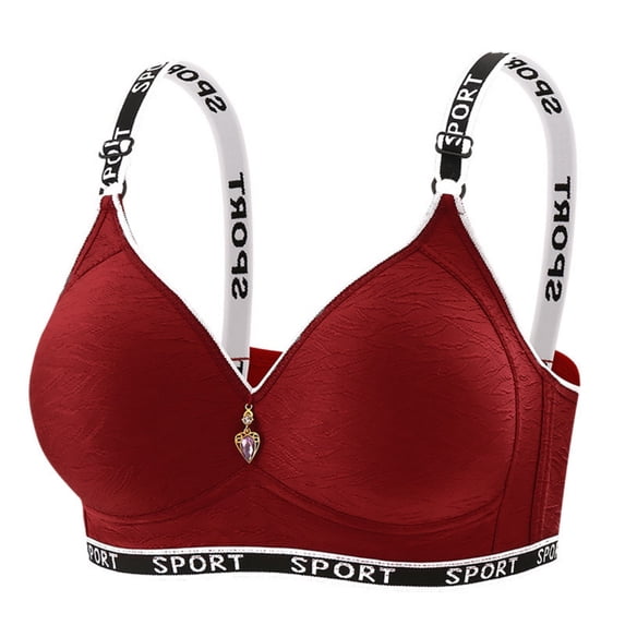 Women's Embroidered Thin Front Closure Bra, Breathable Soft Non-Wire Daily Wear