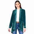 thumbnail image 1 of Women's Embroidered Velvet Open Front Cardigan, 1 of 20