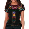 thumbnail image 1 of Women's Embroidery Mexican Shirt Short Sleeve Tshirt Boho Tops Tunic Fashion Causal Crew Neck Summer Blouses, 1 of 5