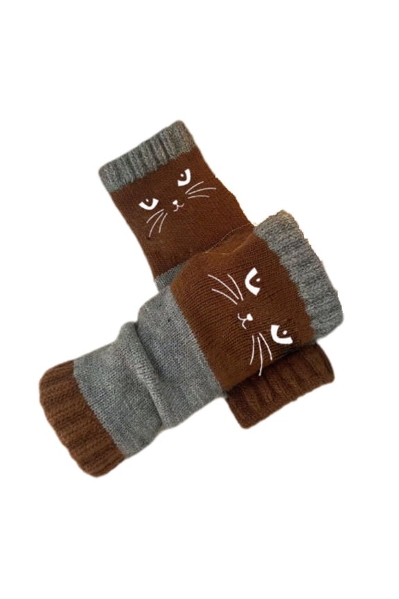 Women's Embroidery Splicing Knitted Gloves with Touchable Fingertips, Warm Casual Accessories for Outdoor, Commuting, and Stylish Daily Wear
