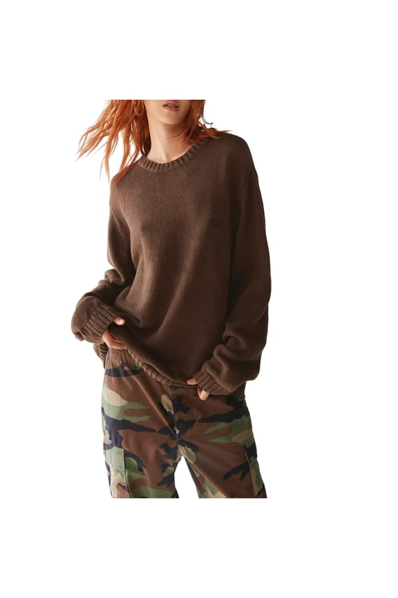 Women's Embroidery Sweaters Long Sleeve Round Neck Oversized Pullover Fall Winter Tops