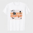 thumbnail image 1 of Women's Emergency Department Halloween Nurse Graphic T-Shirt, 100% Cotton Short Sleeve Shirt, 1 of 7