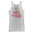 thumbnail image 1 of Women's Emily in Paris Red Logo  Racerback Tank Top White Heather 2X Large, 1 of 4