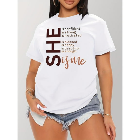 Daily Empowerment Affirmation Top for Women - 'Strong Confident Beautiful' Motivational Graphic Tee
