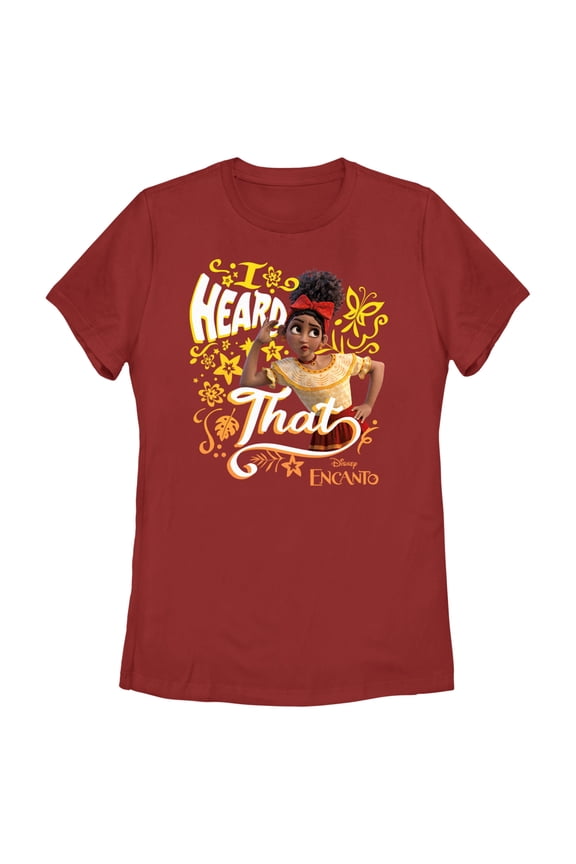 Women's Encanto Dolores I Heard That Graphic Tee Red Medium