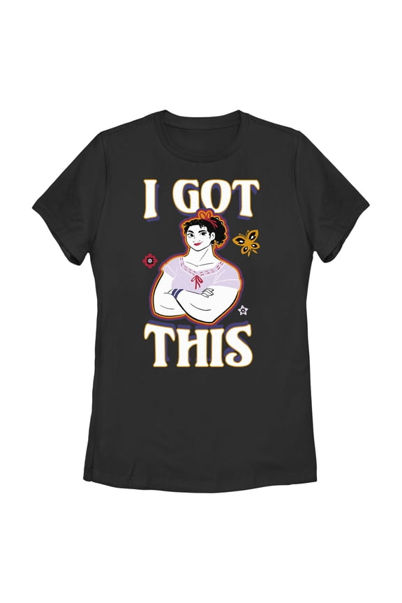 Women's Encanto Luisa I Got This Motto with Butterfly Graphic Tee Black Medium