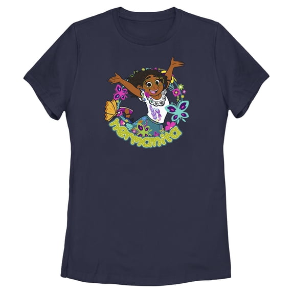 Women's Encanto Mirabel Hermanita Jump Graphic Tee Navy Blue Small