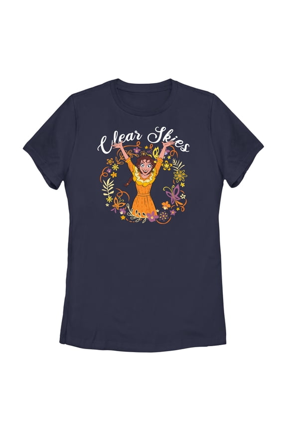 Women's Encanto Pepa Clear Skies  Graphic Tee Navy Blue Small