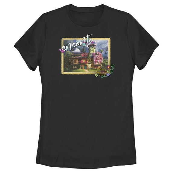 Women's Encanto Postcard From A Magical Casa Graphic Tee Black Small