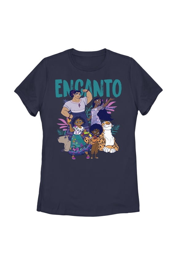 Women's Encanto The Family With Magical Gifts Graphic Tee Navy Blue X Large