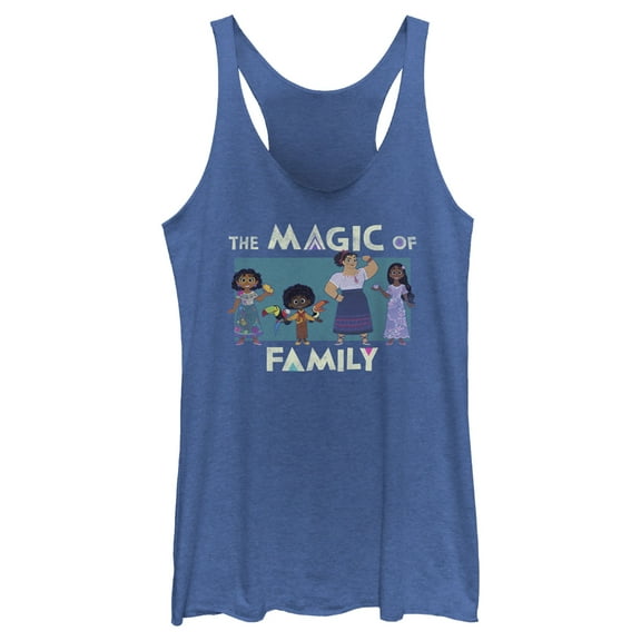 Women's Encanto The Magic of Family  Racerback Tank Top Royal Blue Heather X Large