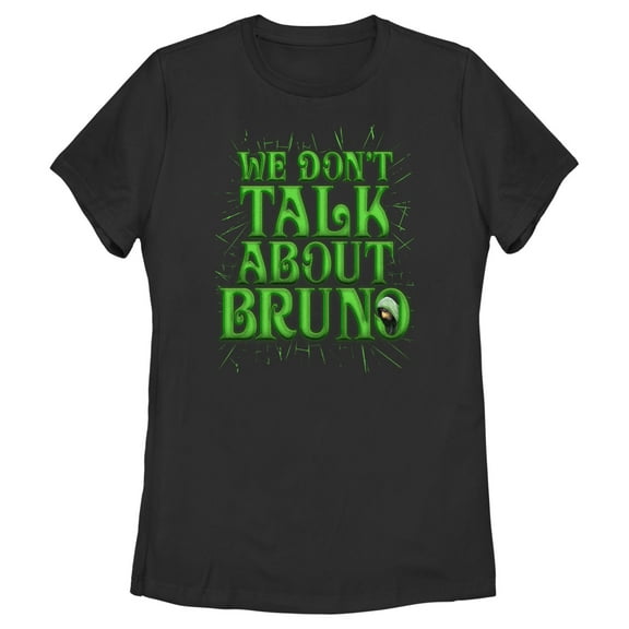 Women's Encanto We Don't Talk About Bruno Green Text  Graphic Tee Black Large