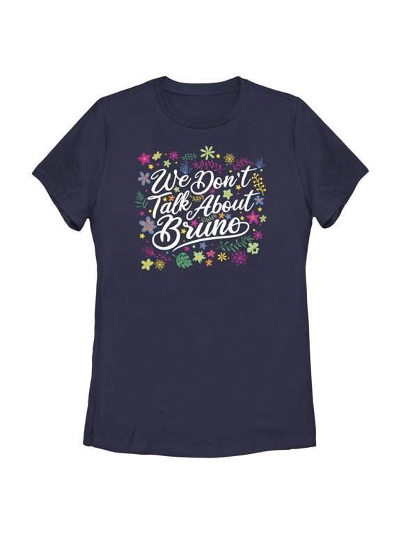 Women's Encanto We Don't Talk About Bruno Quote Graphic Tee Navy Blue Small