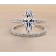 thumbnail image 1 of Women's Engagement Bridal Ring Set 2.22Ct Marquise Cut Lab Created Diamond 14K White Gold Plated Silver, 1 of 4