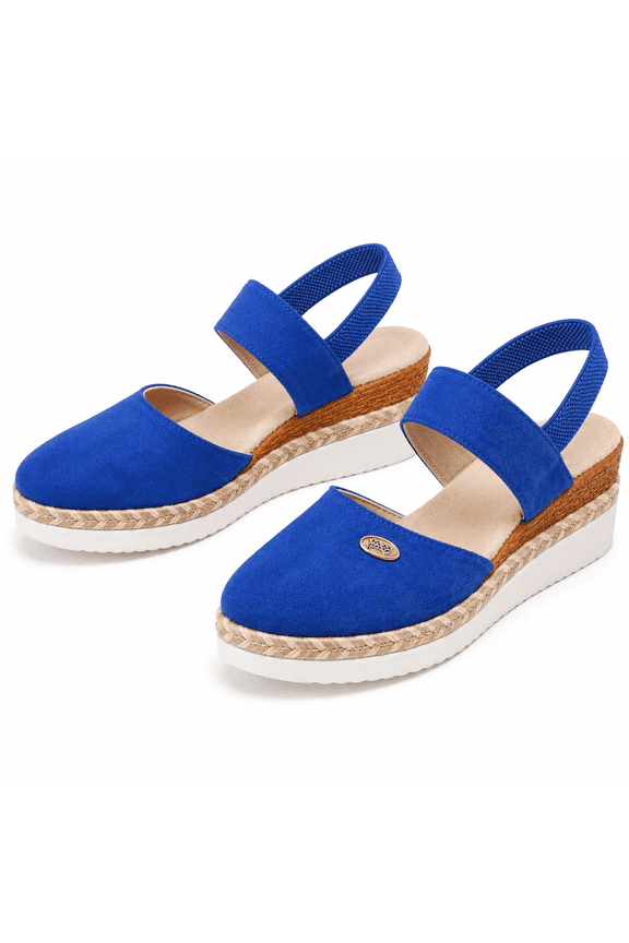 Women's Espadrille Wedge Sandals Platform Closed Toe Sandals Comfortable Slingback Casual Walking Summer Shoes