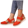 thumbnail image 1 of Platform Wedge Sandals For Women 2025 Summer Spring Closed Toe Espadrilles High Heels Slingback Dress Sandals, 1 of 5