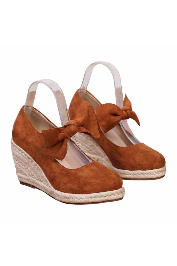 Women's Espadrilles Summer Wedge Sandals with Closed Wedge Heel Sandals Heel Breathable Beach Sandals Mules Elegant Summer Shoes Wedges Pumps for 2026 Summer(Coffee,5.5)